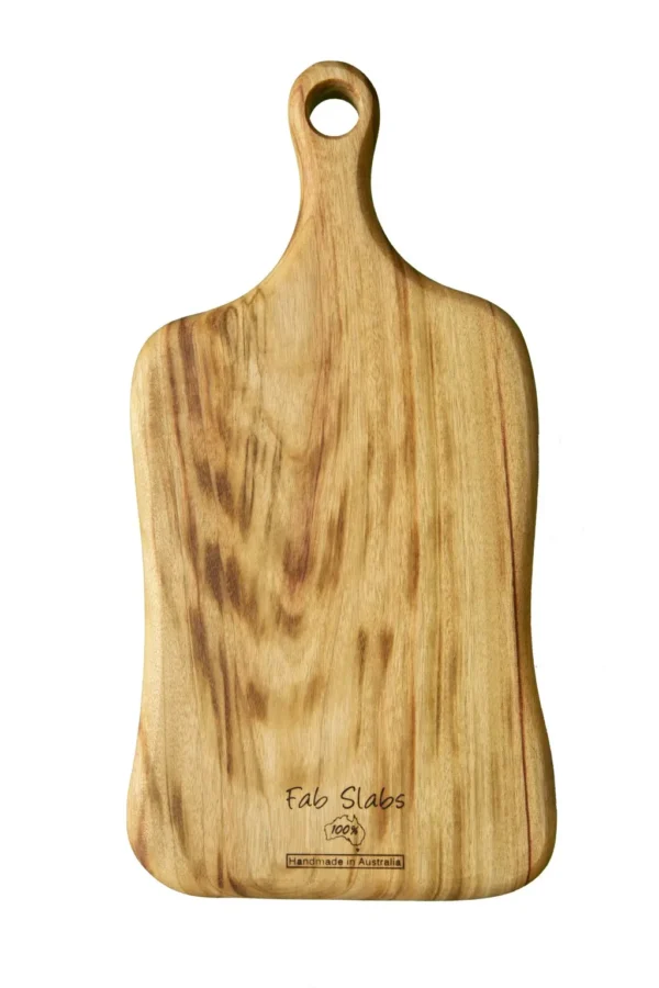 A wooden cutting board with the name " lolo " written on it.