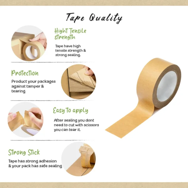 A brown tape with instructions on how to use it.