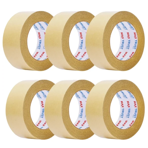 A set of six rolls of brown tape.